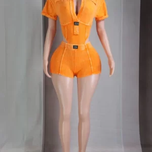 Midnight Mineral Wash Bodysuit & Short Set