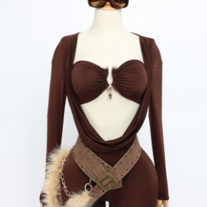 Golden Drip Cowl Romper